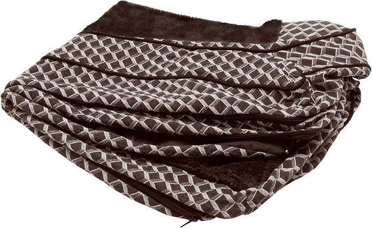 Replacement Pet Bed Cover - Plush Fur and Décor Comfy Couch Washable Dog Bed Cover, Diamond Brown, Jumbo plus (Xx-Large)