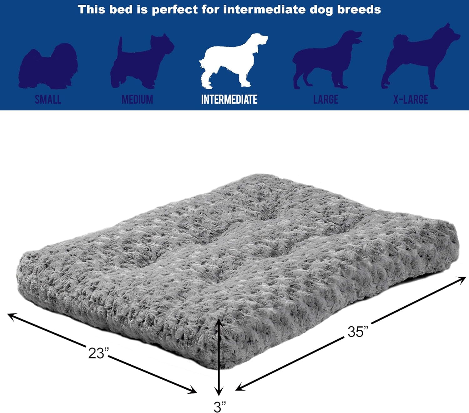 Deluxe Dog Beds Super Plush Dog & Cat Beds Ideal for Dog Crates Machine Wash & Dryer Friendly, 1-Year Warranty
